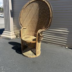 Vintage Rattan Peacock Chair 