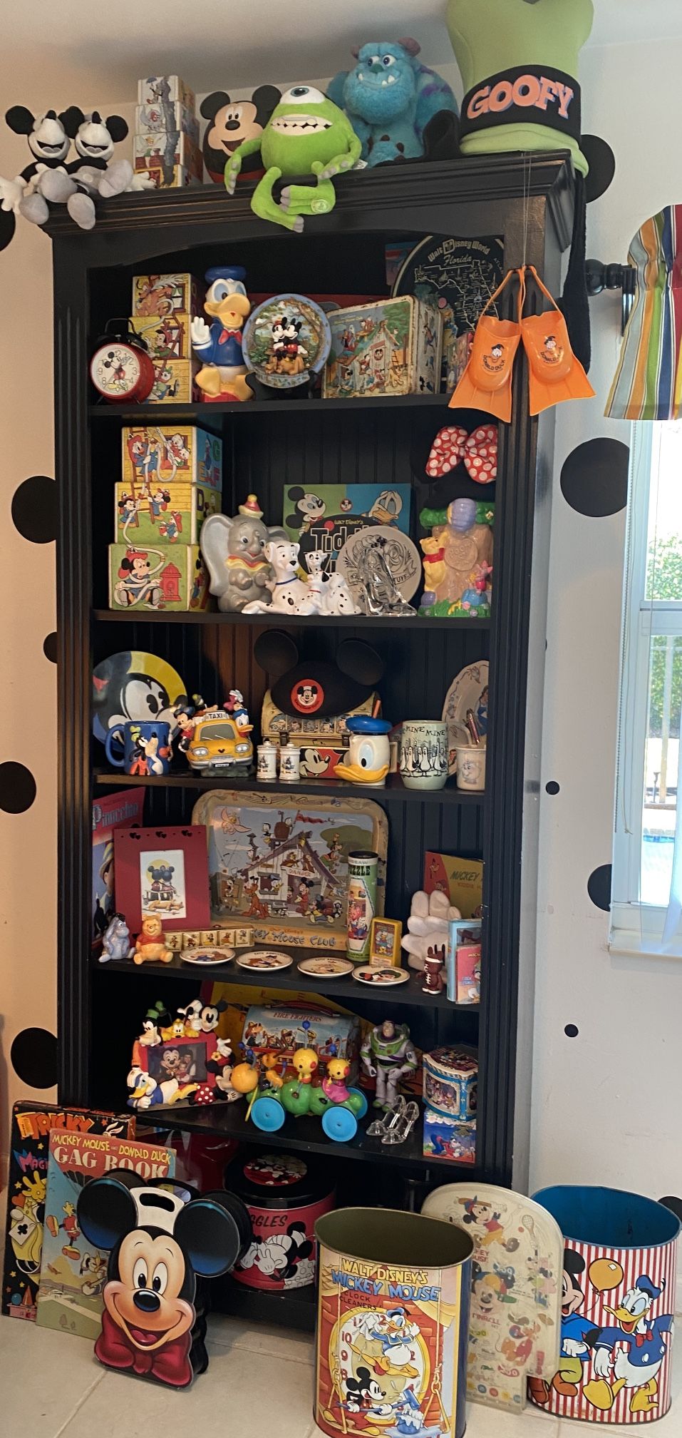 Vintage Disney Lot - Assorted Items - Bookcase Included