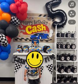 race car wheels party favor bags