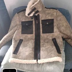 Tommy Hilfiger Faux Shearling Aviator Winter Jacket