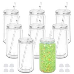 16 Oz Acrylic Snowglobe Double Wall Tumbler