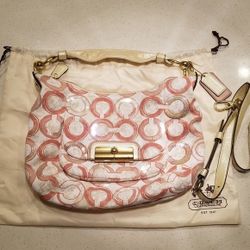 Pink And Cream Authentic COACH Purse 