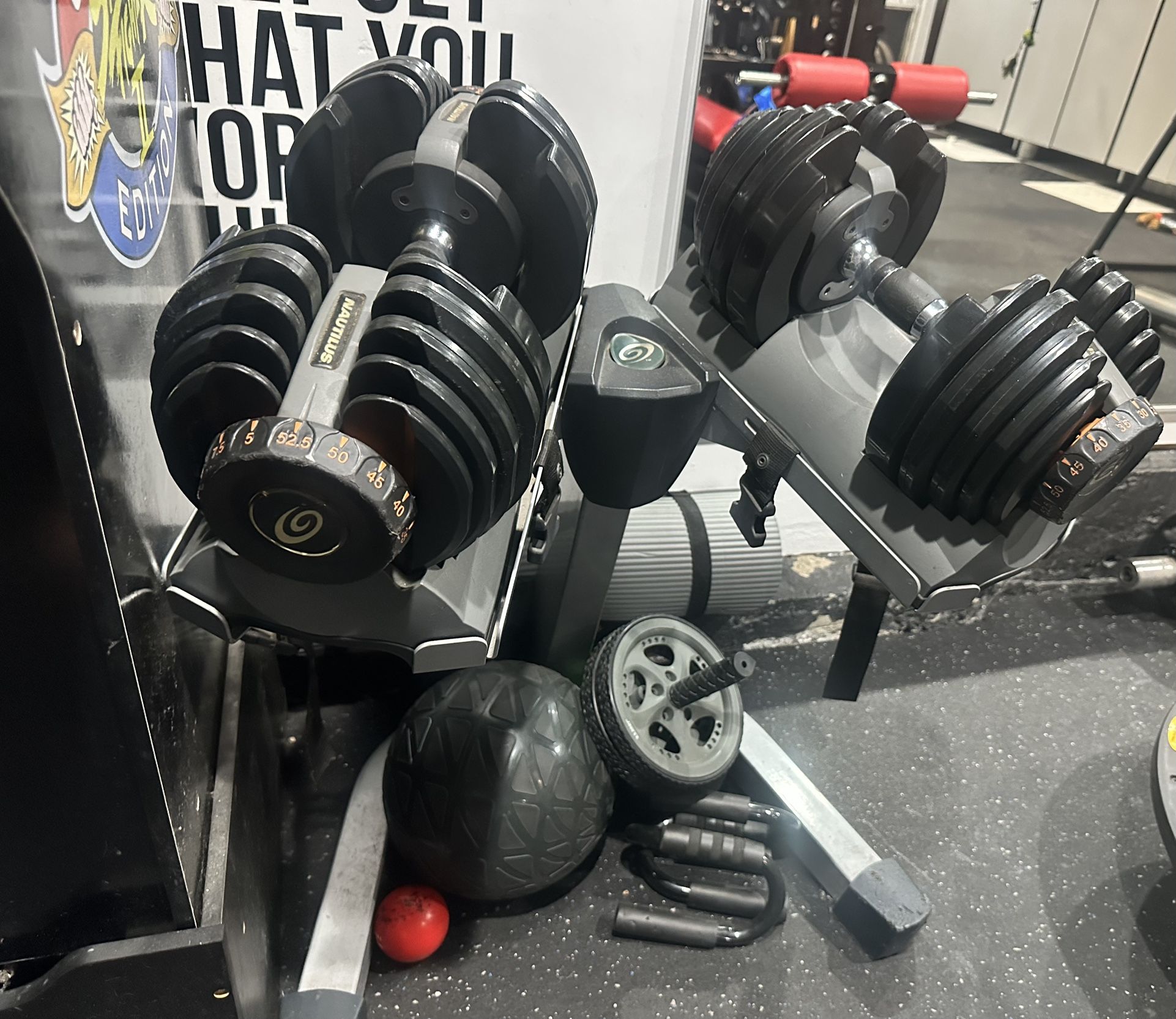 Adjustable Dumbbells with stand