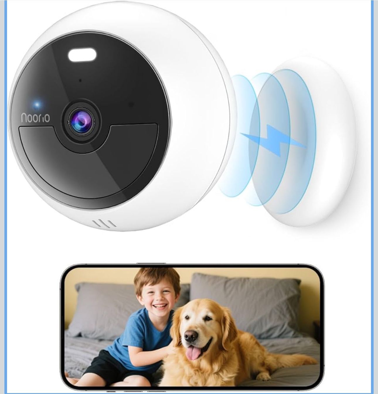 Noorio B200 Security Camera Wireless Outdoor Magnetic, 1080p Cameras for Home Security, Battery 1Min Install AI Motion Detection WiFi Indoor Camera, C