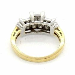 14K TwoTone Gold Princess Diamond Engagement Ring Cocktail Invisible #32306