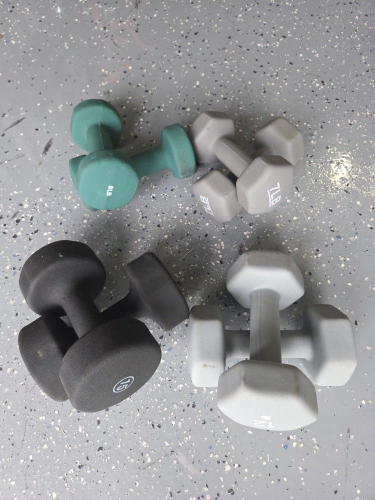 Dumbbells Weightlift Excercise Dumbell Set 15 Pounds Dumbbells Set 12 Pounds Dumbbells Set 8 Pounds Dumbbells Set 7 Pounds Dumbbells Set Rubber Dumbbe