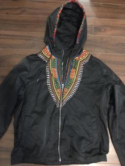 Hoodie Jacket with African design size Medium