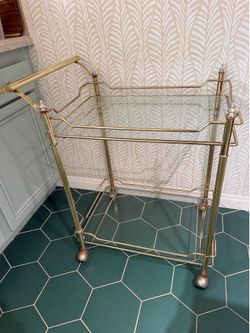 1950’s vintage brass bar cart