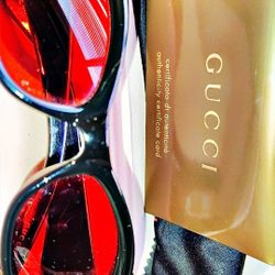 Red Lens Gucci Sunglasses With Authenticity Card 