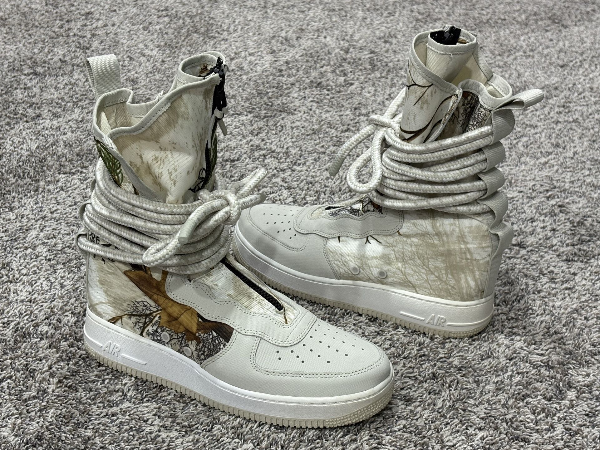 Men’s NIKE ‘SF Air Force 1 High’ Realtree Light Bone Sneakers Size US 8.5