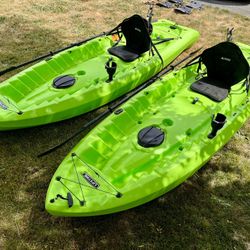 (2) Custom Lifetime Kokanee Tandem Kayaks