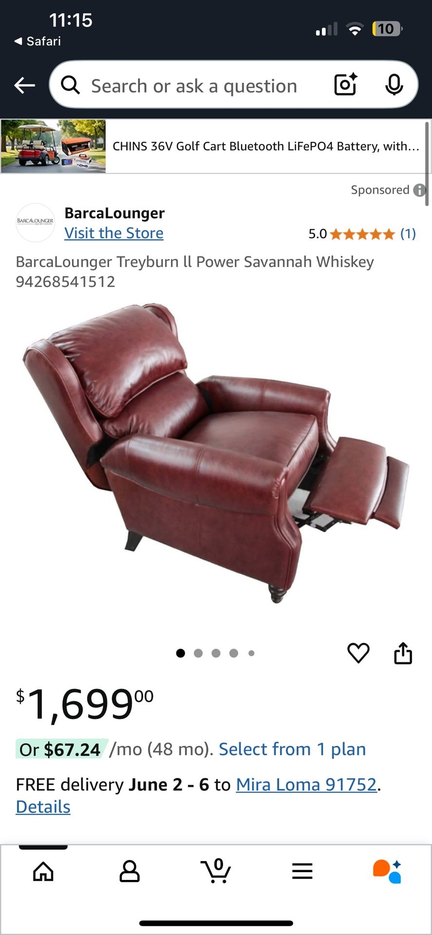 BarcaLounger Recliner (new In Box),All Products : American Fashion Style Bags On Sale
