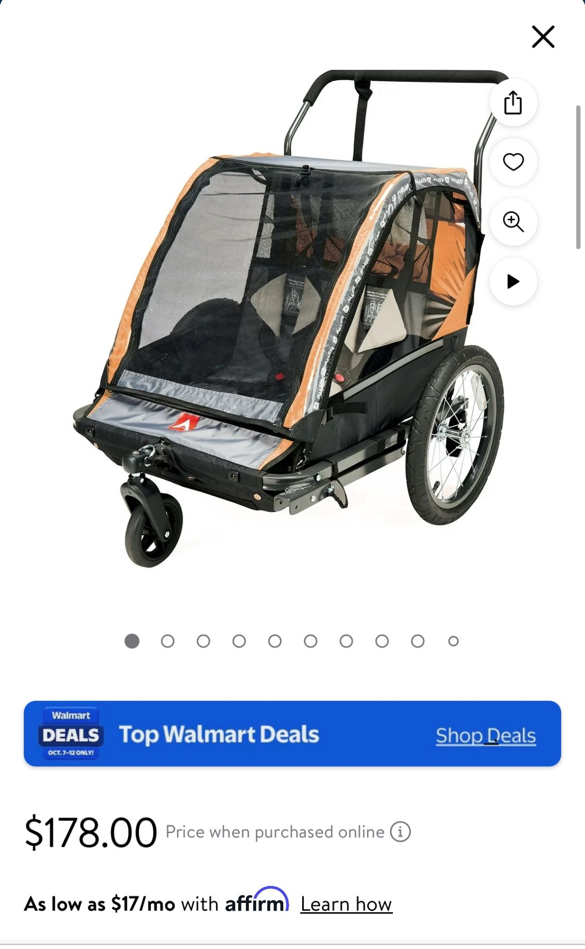 Bike Stroller/trailer For Two Kids