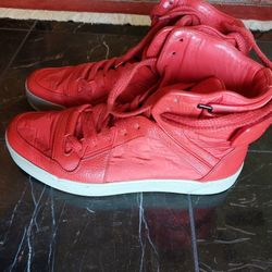 Gucci GUCCISSIMA Camelot HighTop Nylon And  Leather Sneakers 