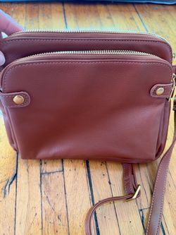 NEW Minooy Bali Leather Crossbody Bag Caramel purse