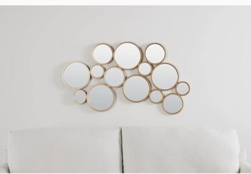 Gold Round Mirror Like New 