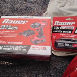 20v Bauer Impact Wrench Kit And Extra Battery