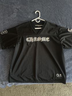 Chrome Hearts Style Mesh Football Jersey - Black, Size L