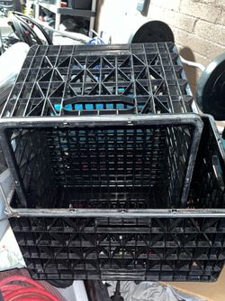 Milk Crates Black with silver Storage Containers Boxes