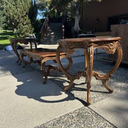 3 Piece Solid Wood Table Set
