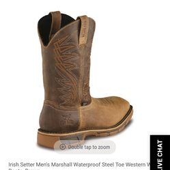 Irish Setter Men's Marshall Waterproof Steel Toe Western Work Boots
