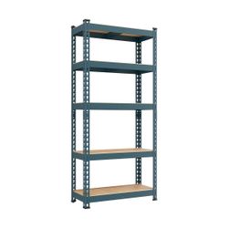 5 Tiers Boltless Storage Shelf Metal Shelving Unit, Neptune Blue