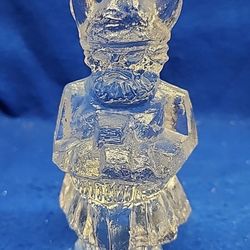 VINTAGE PUKEBERG ART GLASS NORSE VIKING FIGURINE PAPERWEIGHT SWEDEN