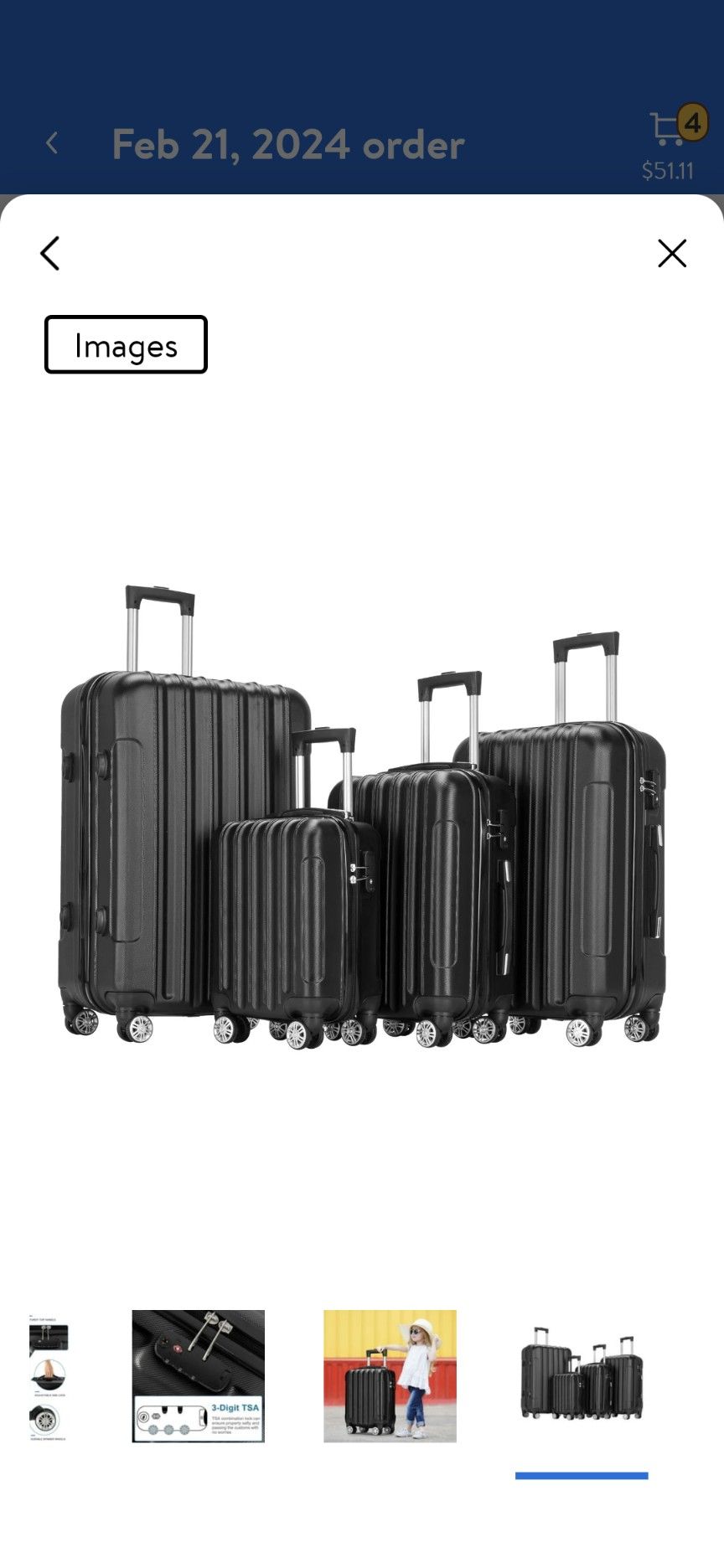 4 Piece Luggage Set