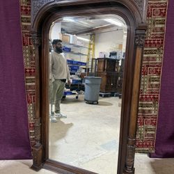 Genuine ANTIQUE VICTORIAN WALL MIRROR Mahogany 1880’s BEAUTY!