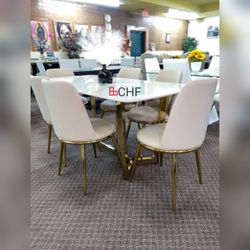 7 Piece Modern Dining Table Set - July 4th Sale