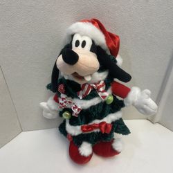 NWT Disney 2010 Festive Goofy plush Christmas tree Santa Hat