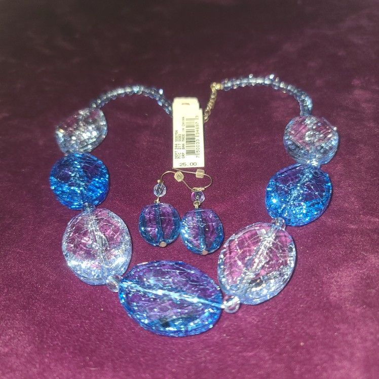 ANNA & AVA ACRYLIC FACETED LIGHT AND DARK AQUA BLUE SET