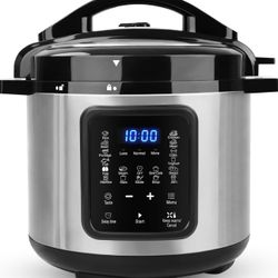 6 Quart Electric Pressure Cooker: 9-in-1 Multi-Cooker, Pressure Cooker, Slow Cooker, Rice Cooker, Steam, Sauté, Yogurt Maker, Warmer & Sterilizer, Pro