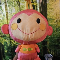 2006 Sanrio Big 17” Chi Chai Monchan Pink Monkey Plush  *RARE* Orange Shirt