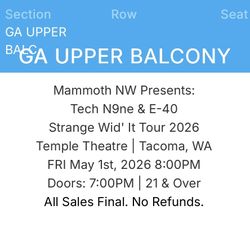 Tech N9Ne Featuring E-40 Tickets