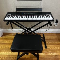 Piano Keyboard, Stand, Bench and Pedal
