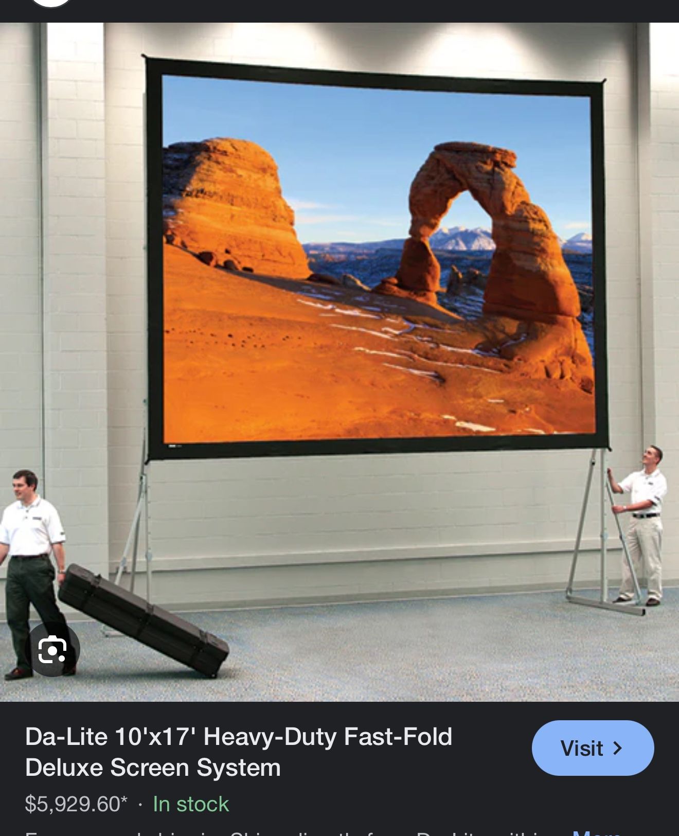 Da-Lite 10'x17' Heavy-Duty Fast-Fold Deluxe Projection Screen System DJ & Events 