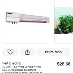 Feit Electric 12.2 in. 13.5-Watt Vertical White LED 3 Adjustable Spectrum Linkable Plant Grow Light Fixture White Adjustable Light