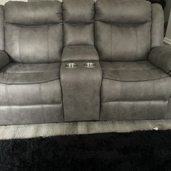 2 Piece Recliner USB Couch 