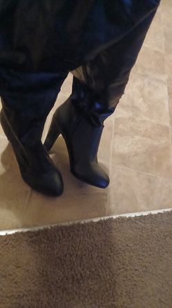 Size 13W Leather Knee High Boots