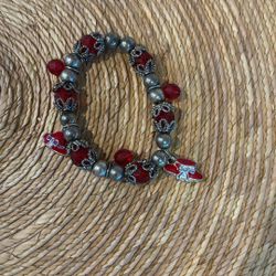 Red Hat Society Costume Jewelry Bracelet