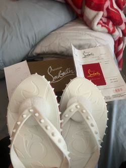 Christian Louboutin slides White Red Bottom Size 39