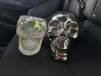Ceramic skull and water globe skull 