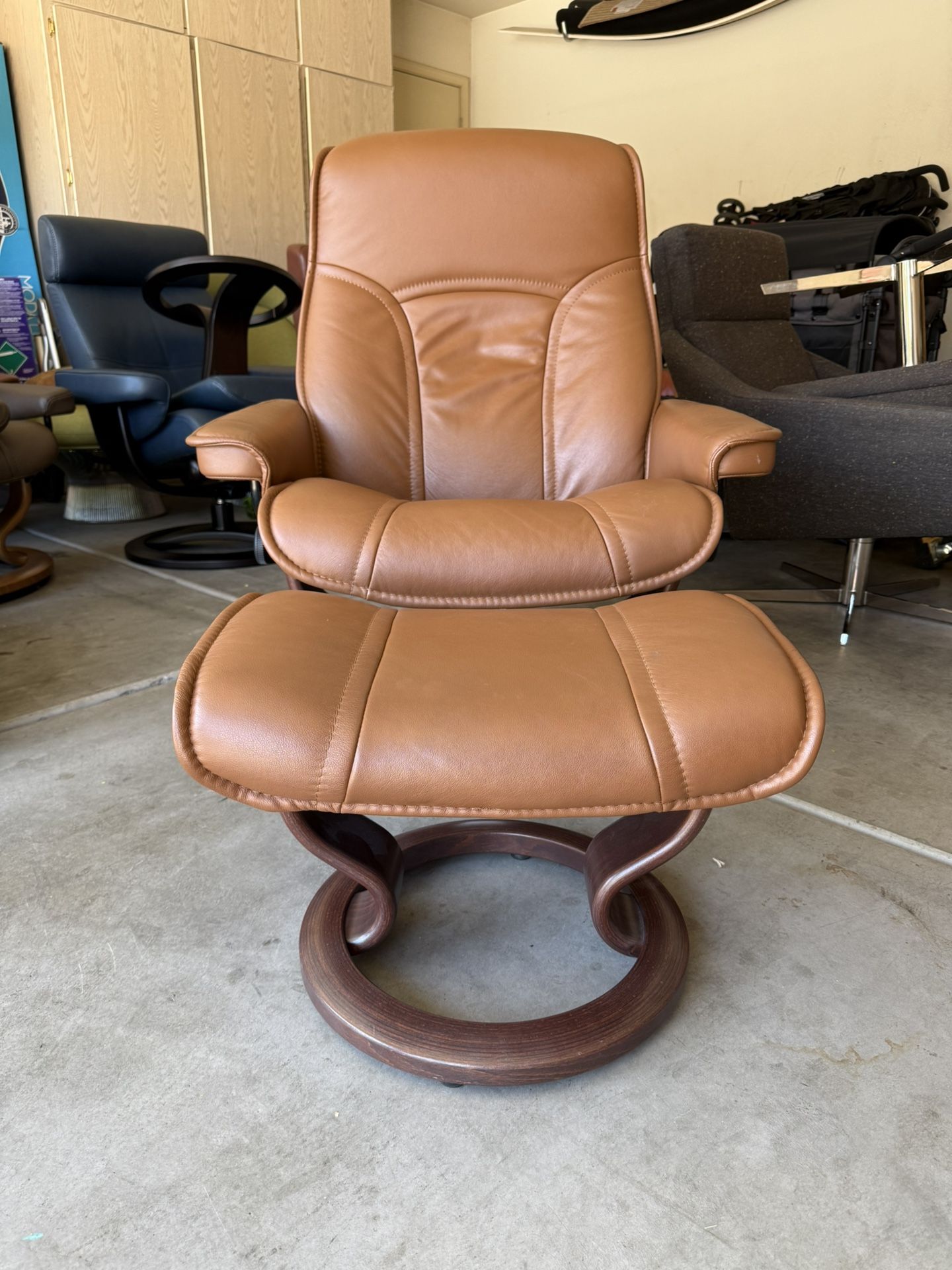 Ekornes Stressless “Governor” Recliner and Ottoman, Norway