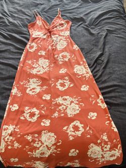CoralFloral Maxi Dress