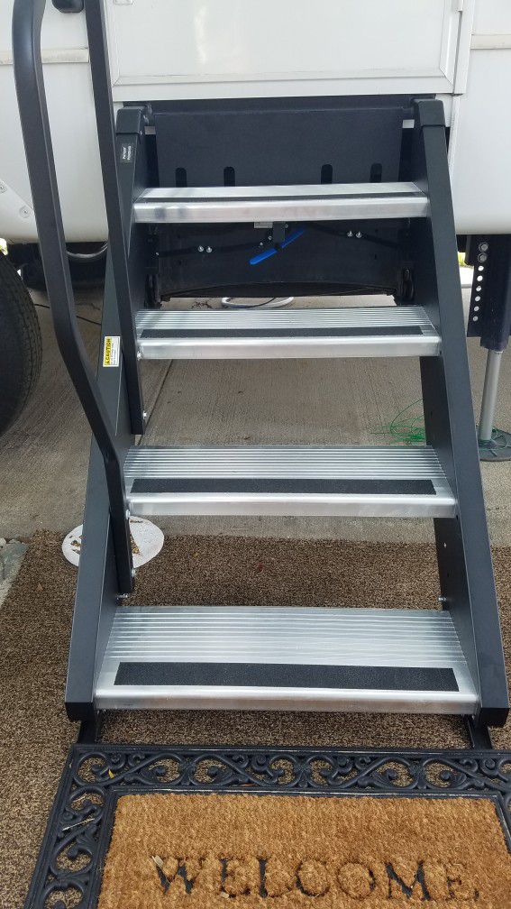 RV Entry Steps  With Hand Rail