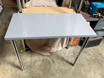 IKEA LINNMON Adjustable Desk Table 47” x 24” Gray Top Chrome Legs