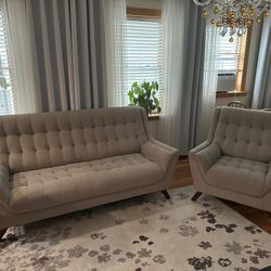 Fabric Sofa And Chair