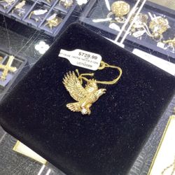 14 Kt Gold Eagle W Diam 