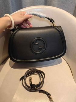NEW Black Leather Shoulder/Crossbody Handbag
